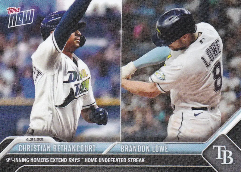 Baseball trading card featuring Christian Bethancourt and Brandon Lowe from Tampa Bay Rays