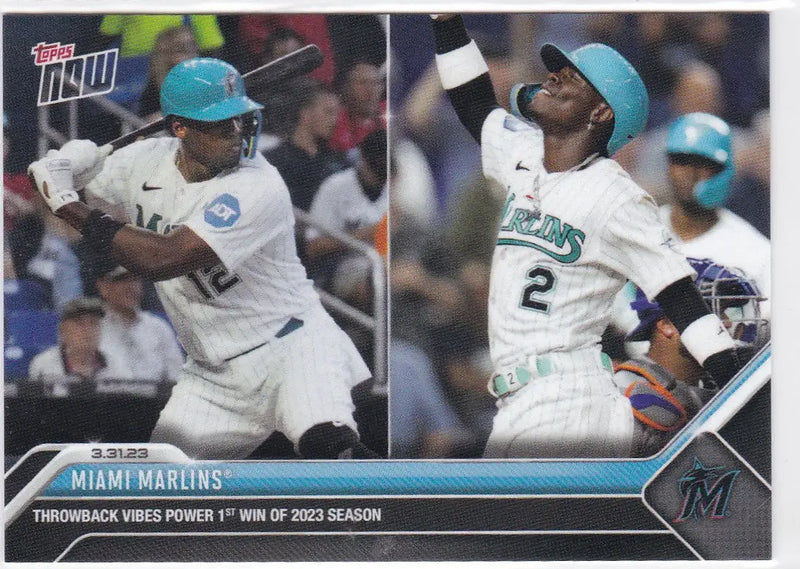 2023 TOPPS NOW #16 MIAMI MARLINS - Baseball Card Single