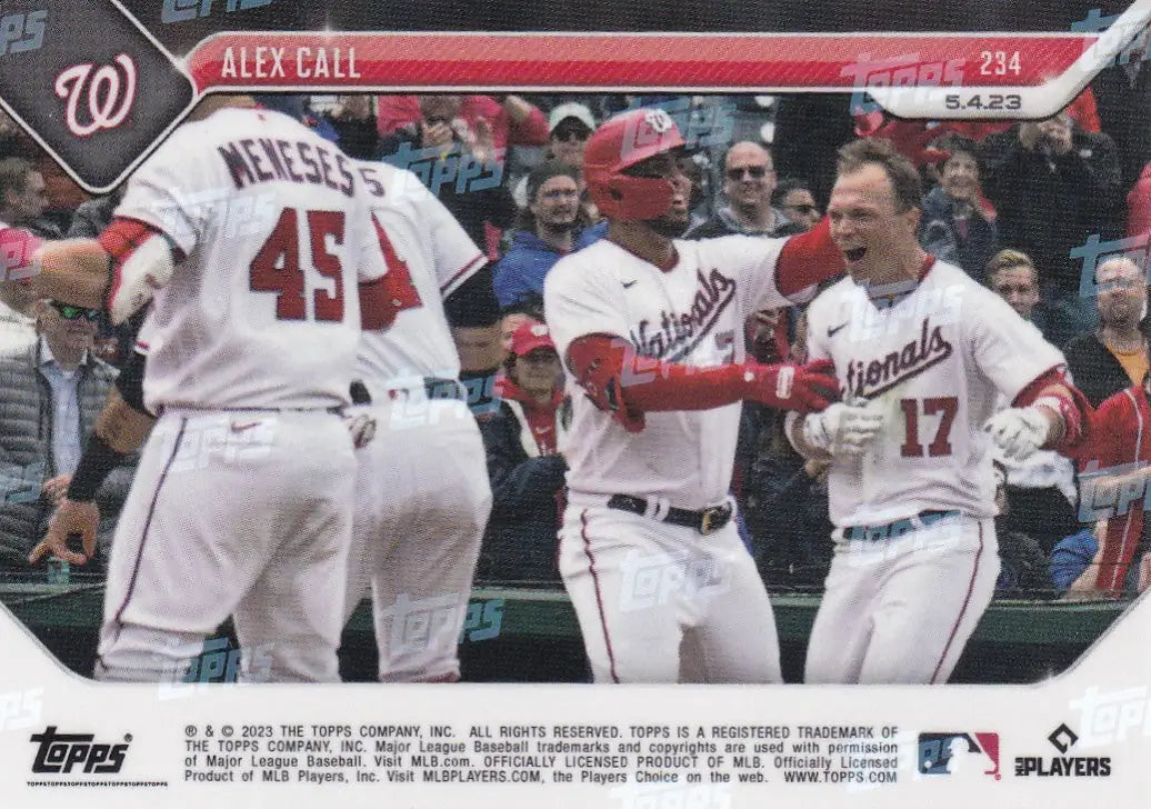 2023 TOPPS NOW #234 ALEX CALL- WASHINGTON NATIONALS - Baseball Card Single