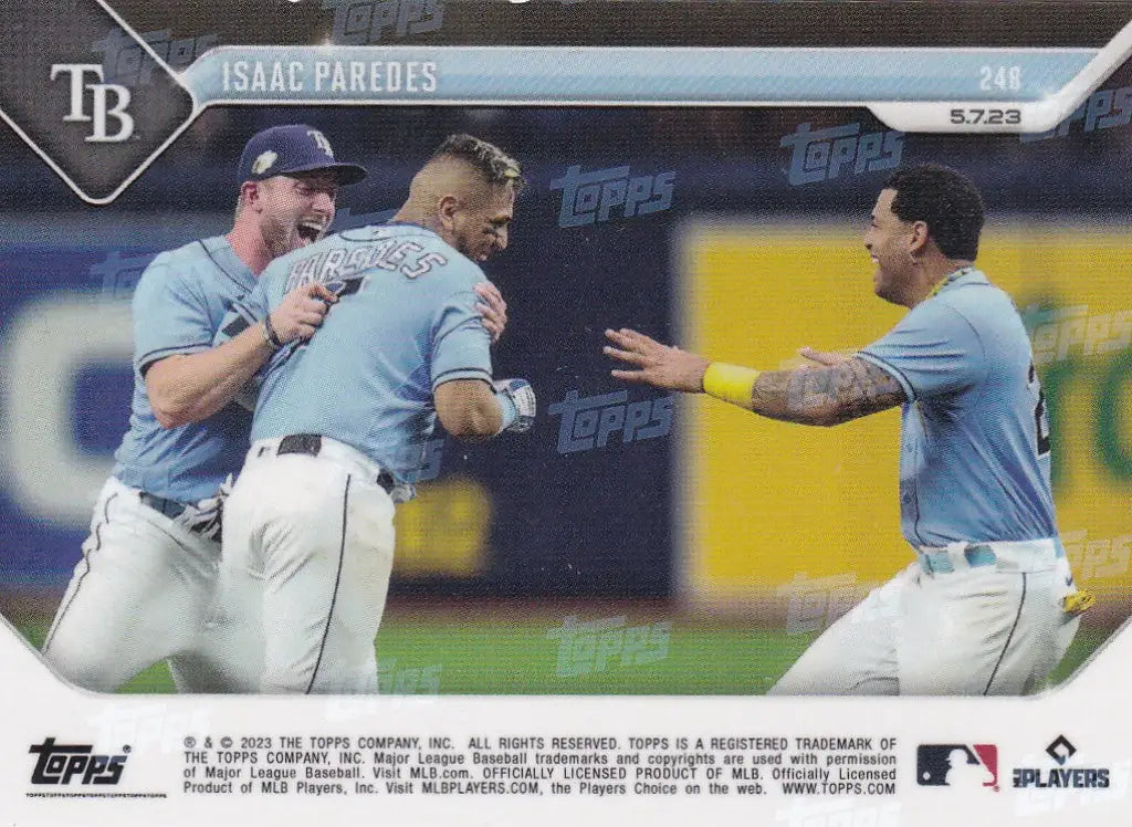 2023 TOPPS NOW #248 ISAAC PAREDES- TAMPA BAY RAYS - Baseball Card Single