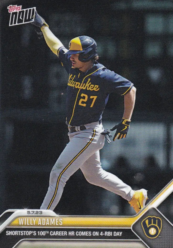 2023 TOPPS NOW #250 WILLY ADAMES- MILWAUKEE BREWERS - Baseball Card Single