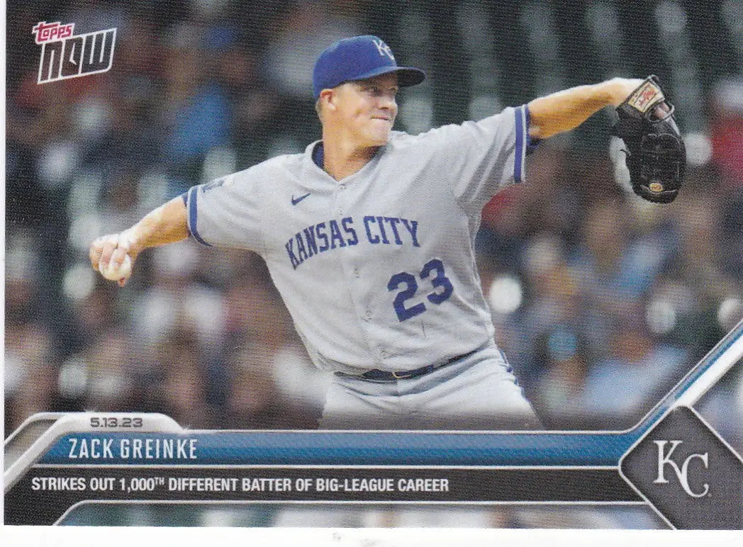 2023 TOPPS NOW #286 ZACK GREINKE- KANSAS CITY ROYALS - Baseball Card Single
