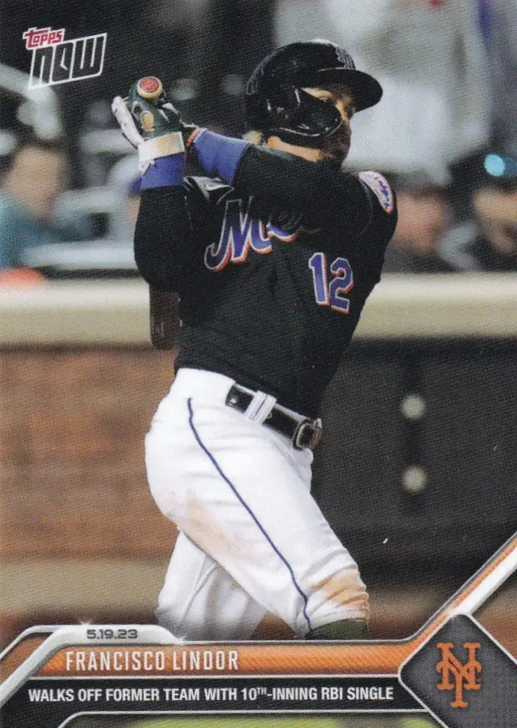 2023 TOPPS NOW #321 FRANCISCO LINDOR- NEW YORK METS - Baseball Card Single
