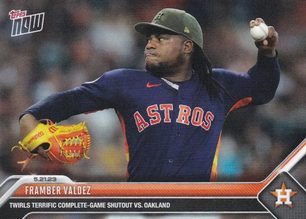 2023 TOPPS NOW #328 FRAMBER VALDEZ- HOUSTON ASTROS - Baseball Card Single