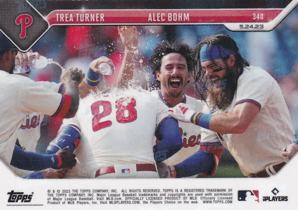 2023 TOPPS NOW #340 TREA TURNER & ALEC BOHM- PHILADELPHIA PHILLIES - Baseball Card Single