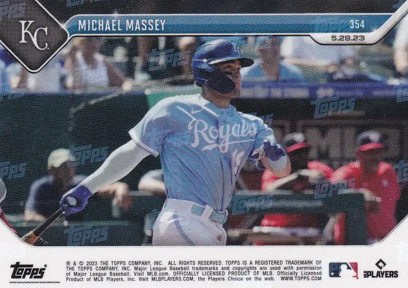 2023 TOPPS NOW #354 MICHAEL MASSEY- KANSAS CITY ROYALS - Baseball Card Single