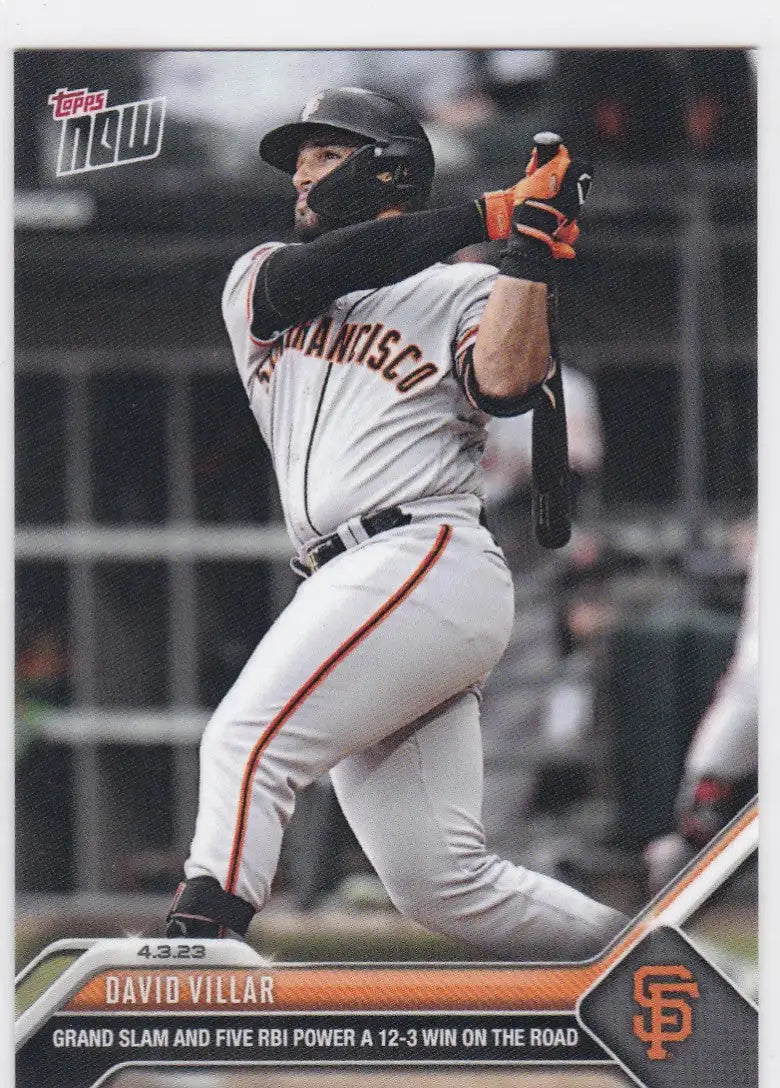 2023 TOPPS NOW #39 DAVID VILLAR- SAN FRANCISCO GIANTS - Baseball Card Single