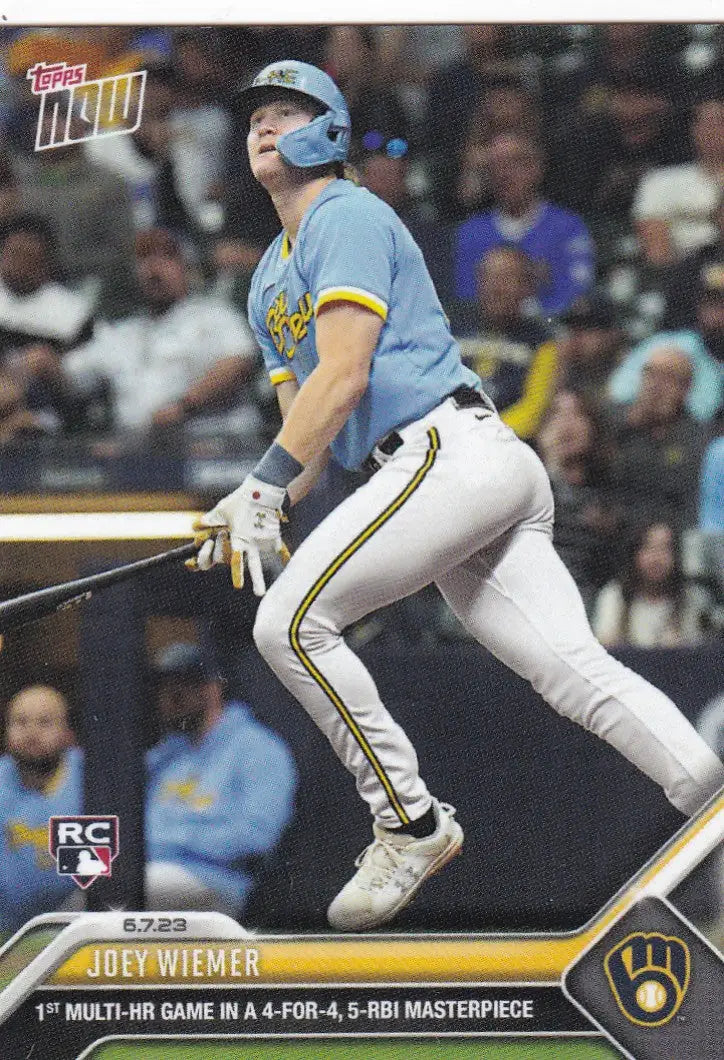 2023 TOPPS NOW #406 JOEY WIEMER- MILWAUKEE BREWERS - Baseball Card Single