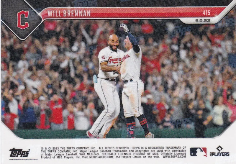 2023 TOPPS NOW #415 WILL BRENNAN- CLEVELAND GUARDIANS - Baseball Card Single
