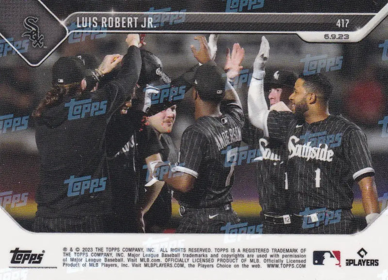 2023 TOPPS NOW #417 LUIS ROBERT JR- CHICAGO WHITE SOX - Baseball Card Single