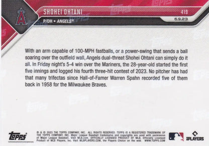 2023 TOPPS NOW #419 SHOHEI OHTANI- ANGELS