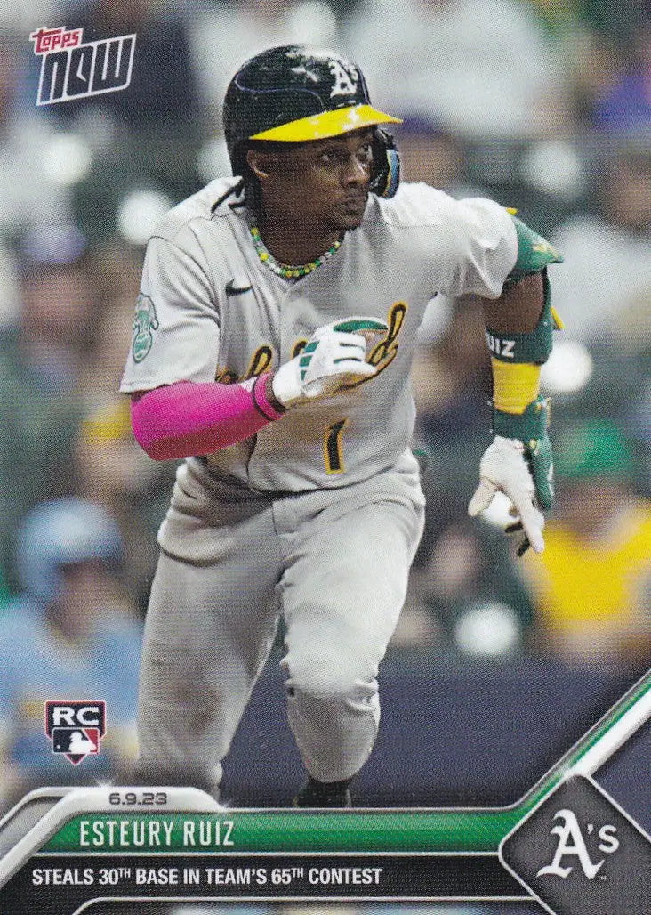2023 TOPPS NOW #420 ESTEURY RUIZ- OAKLAND ATHELTICS - Baseball Card Single