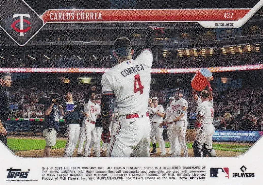 2023 TOPPS NOW #437 CARLOS CORREA- MINESSOTA TWINS - Baseball Card Single