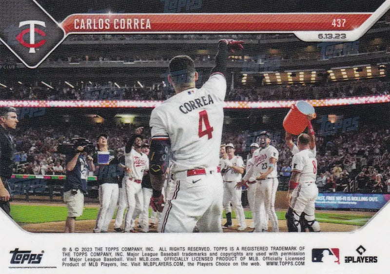 2023 TOPPS NOW #437 CARLOS CORREA- MINESSOTA TWINS - Baseball Card Single
