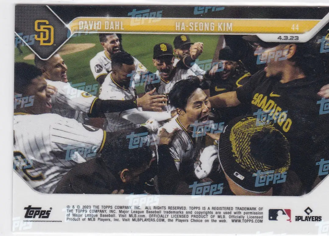 2023 TOPPS NOW #44 DAHL & KIM- SAN DIEGO PADRES - Baseball Card Single