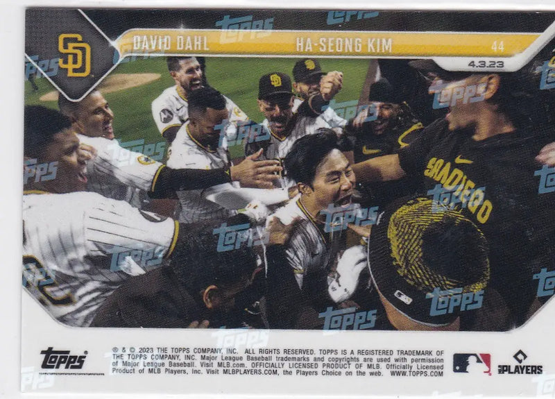2023 TOPPS NOW #44 DAHL & KIM- SAN DIEGO PADRES - Baseball Card Single