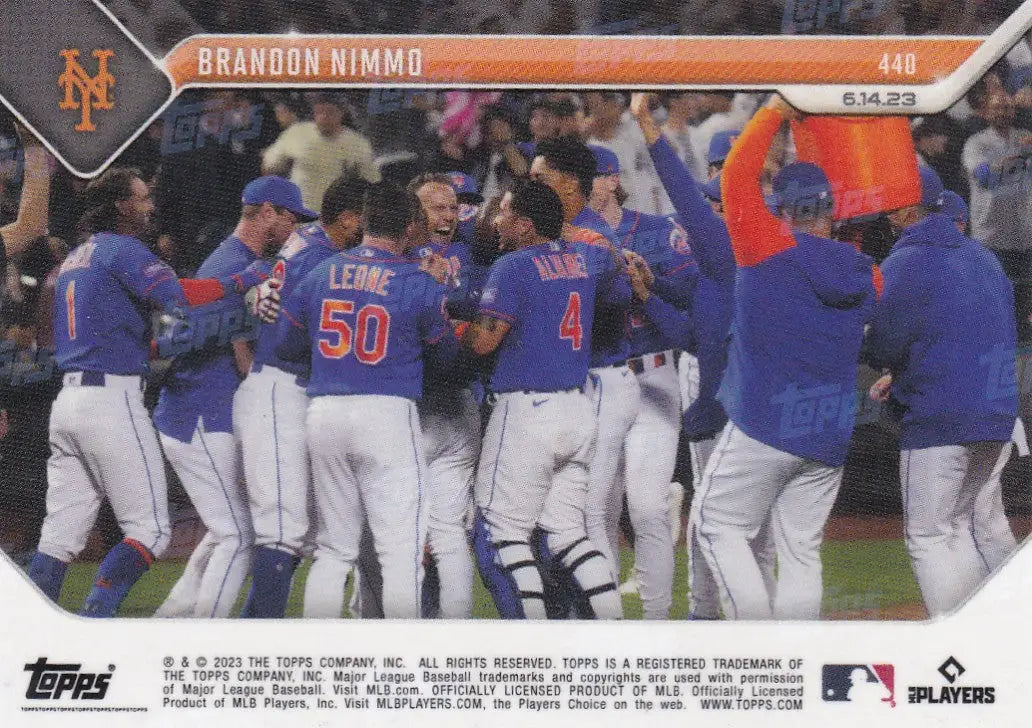 2023 TOPPS NOW #440 BRANDON NIMMO- NEW YORK METS - Baseball Card Single