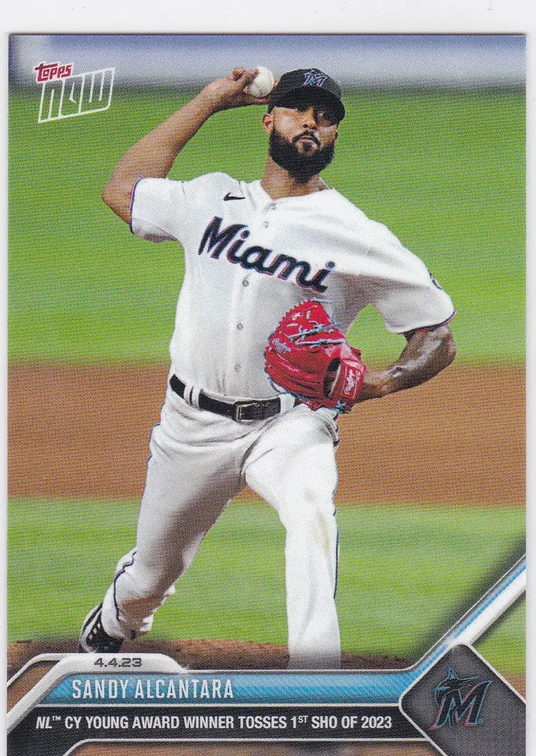 2023 TOPPS NOW #46 SANDY ALCANTARA- MIAMI MARLINS - Baseball Card Single