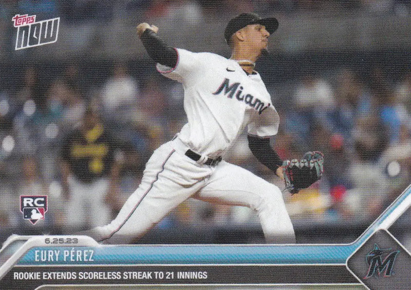 2023 TOPPS NOW #497 EURY PEREZ- MIAMI MARLINS - Baseball Card Single