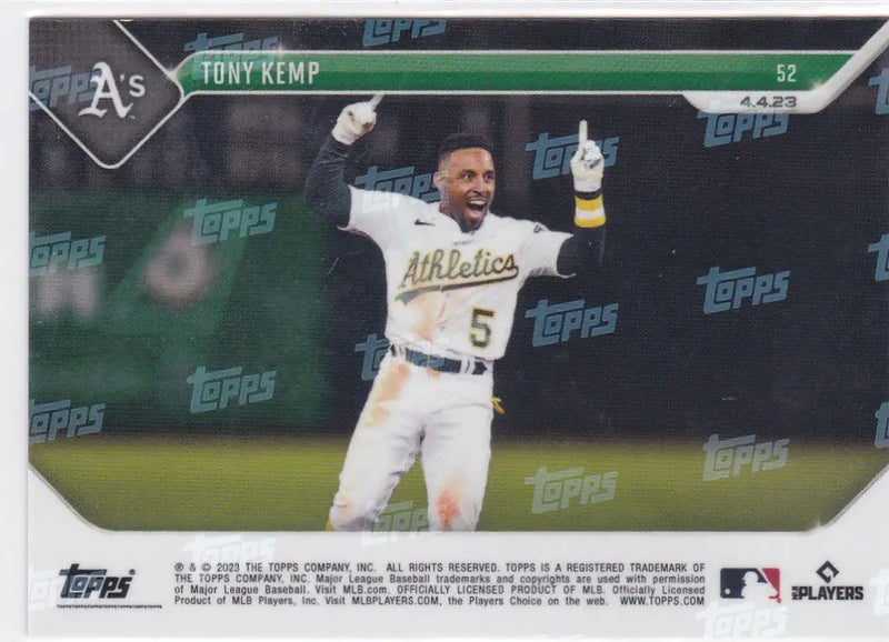 Baseball trading card of Tony Kemp- Oakland Athletics from 2023 TOPPS NOW series