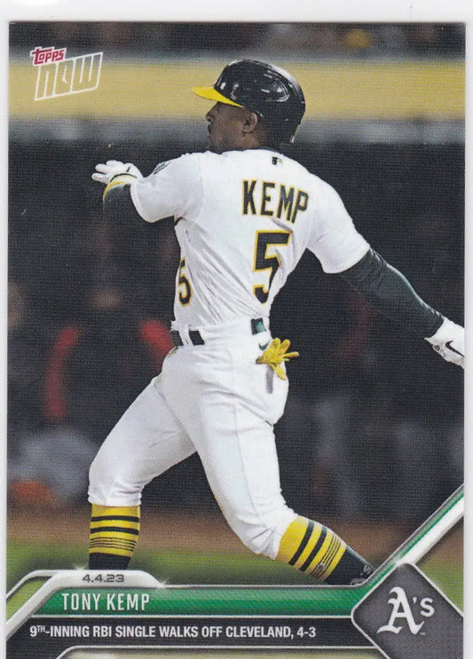 Topps Now baseball card of Tony Kemp Oakland Athletics in 2023 product