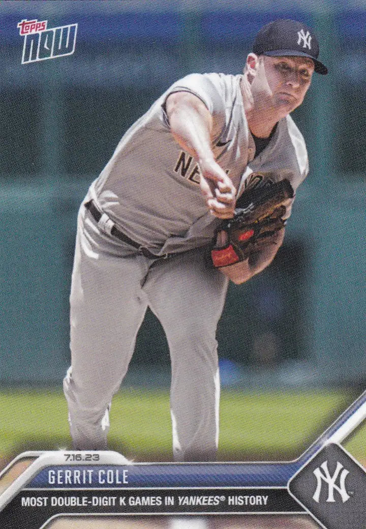 2023 TOPPS NOW #577 GERRIT COLE- NEW YORK YANKEES - Baseball Card Single