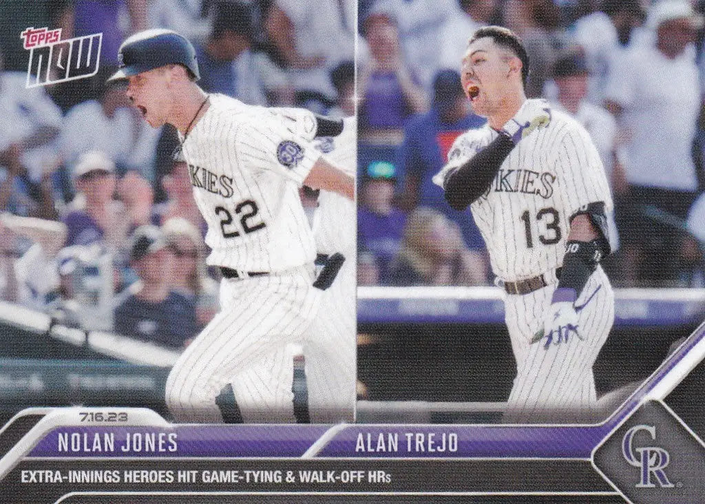 2023 TOPPS NOW #578 NOLAN JONES & ALAN TREJO- COLORADO ROCKIES - Baseball Card Single