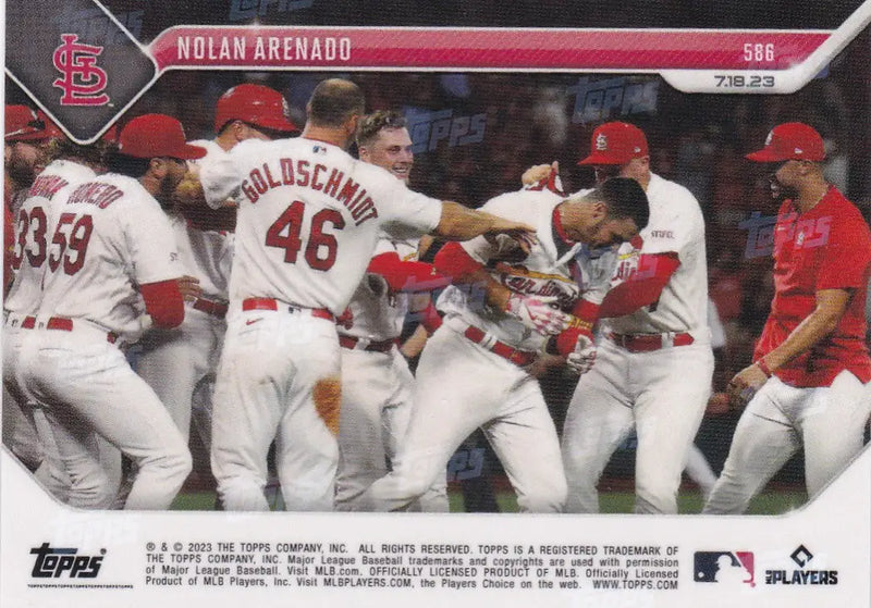 2023 TOPPS NOW #586 NOLAN ARENADO- ST LOUIS CARDINALS - Baseball Card Single