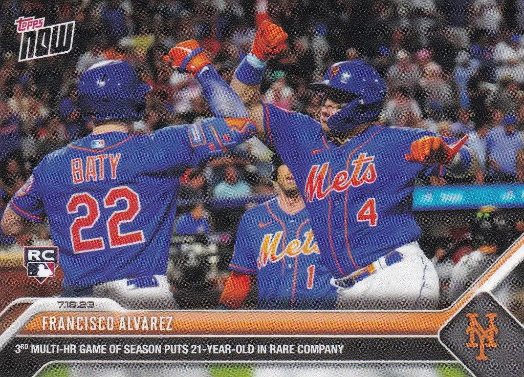 2023 TOPPS NOW #587 FRANCISCO ALVAREZ- NEW YORK METS - Baseball Card Single