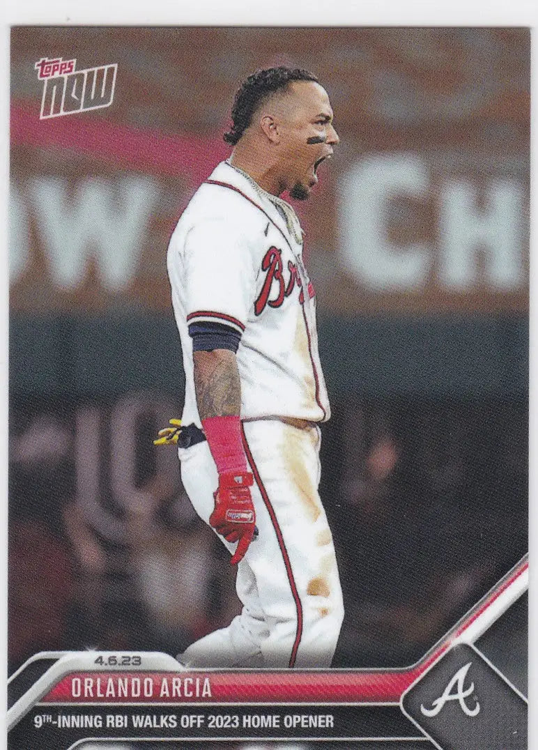 Topps Now Orlando Arcia Atlanta Braves baseball card 2023 product image
