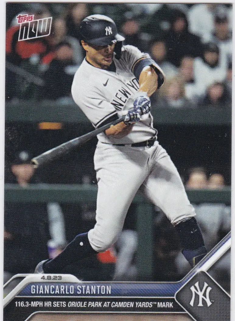 2023 TOPPS NOW Giancarlo Stanton Yankees baseball trading card in batting stance