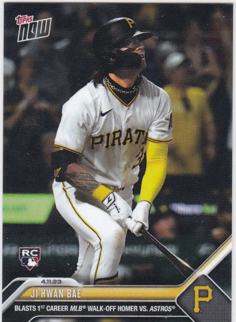 Baseball trading card of Ji Hwan Bae Pittsburgh Pirates 2023 TOPPS NOW #98
