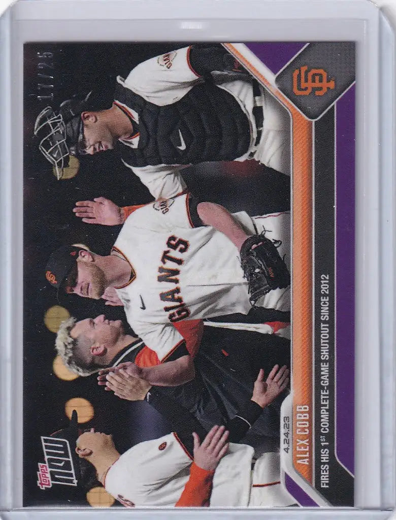 Baseball trading card collage featuring Alex Cobb San Francisco Giants 17/25