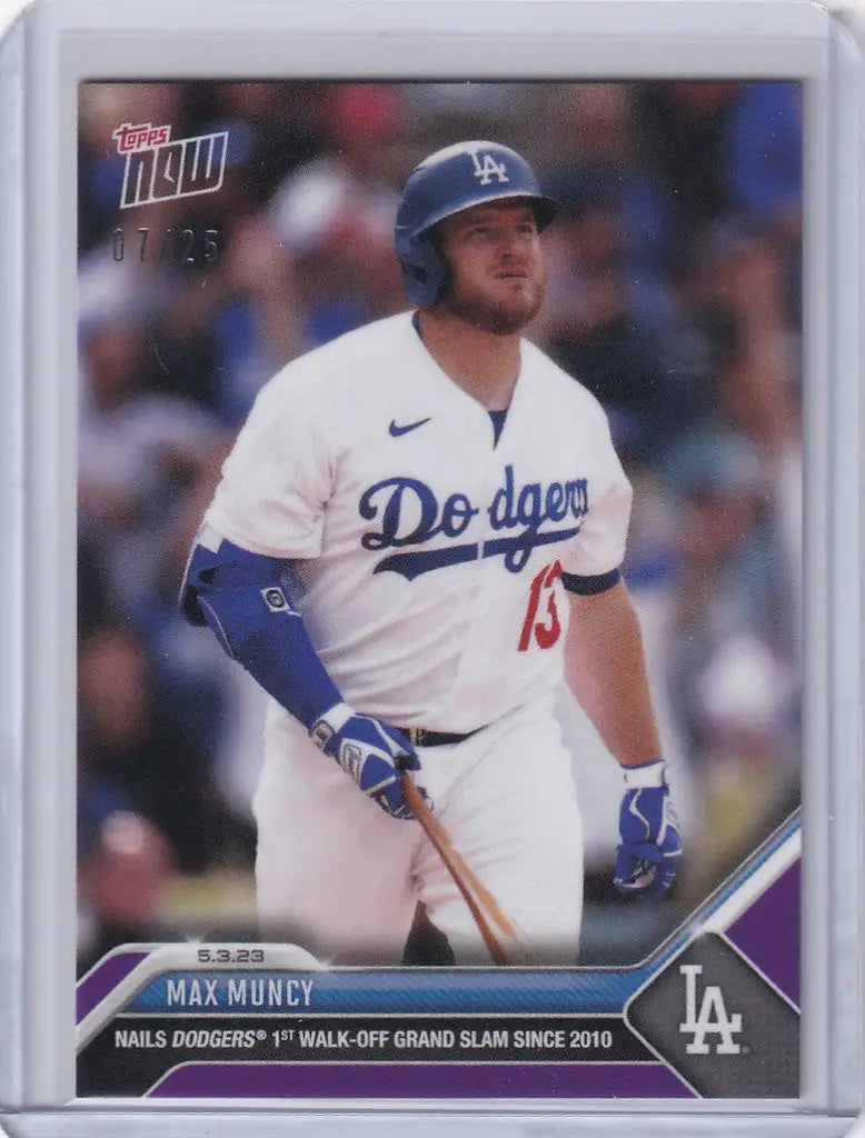 Baseball card of Max Muncy in white uniform for Los Angeles Dodgers, 2023 TOPPS NOW