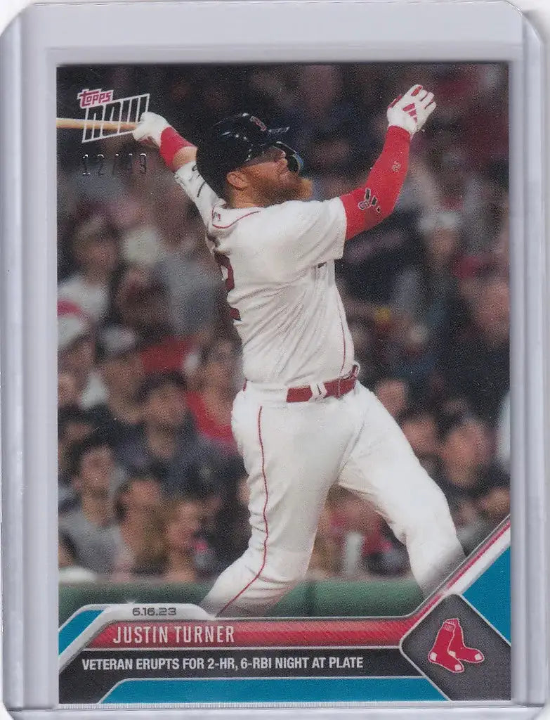 2023 TOPPS NOW PARALLEL #448 JUSTIN TURNER BOSTON RED SOX 12/49