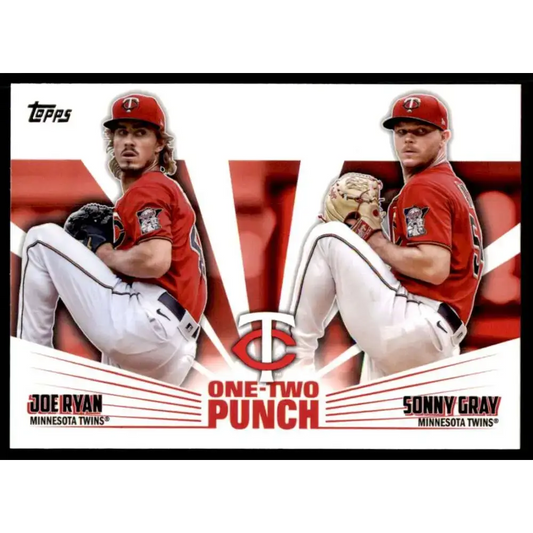 2023 Topps One-Two Punch #12P-12 Joe Ryan/Sonny Gray NM-MT Minnesota Twins Baseball Card - Baseball Card Single