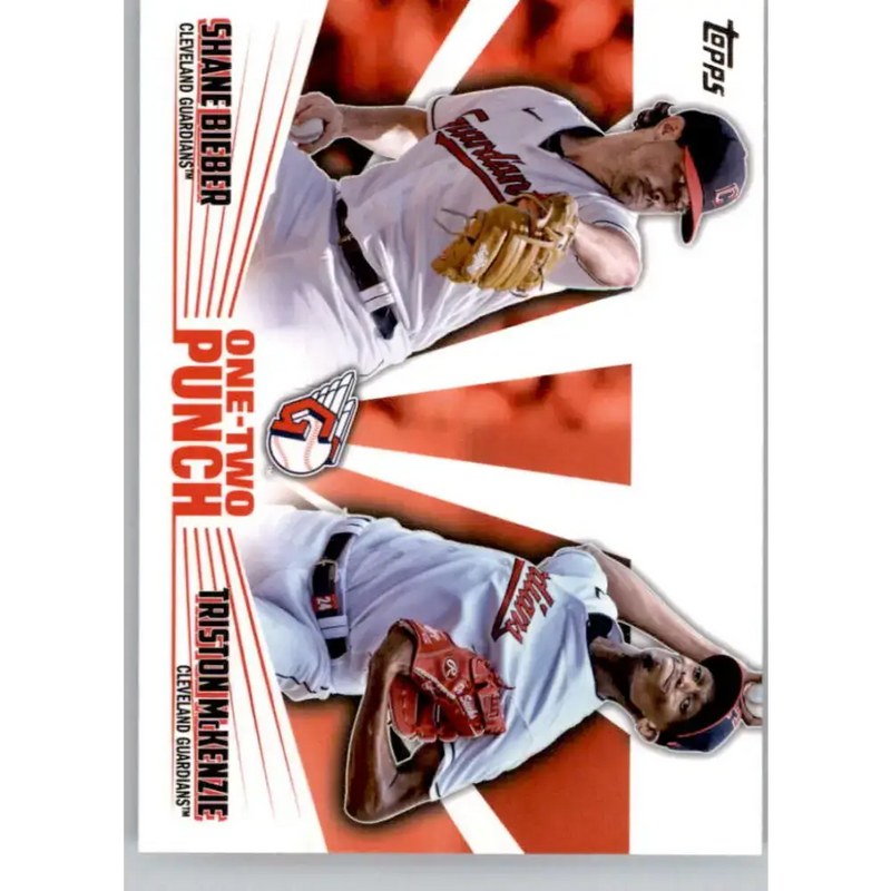 2023 Topps One-Two Punch #12P-13 Shane Bieber/Triston McKenzie NM-MT Cleveland Guardians Baseball Card - Baseball Card