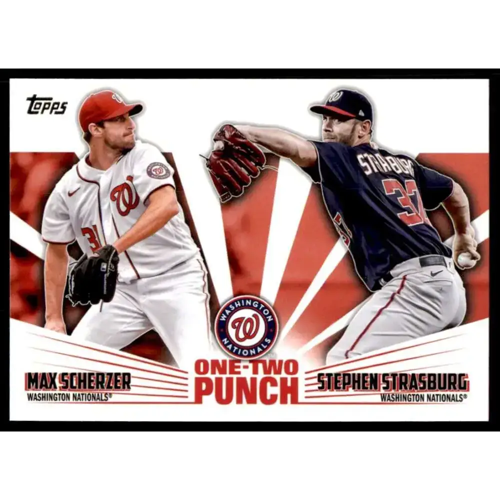 2023 Topps One-Two Punch #12P-16 Stephen Strasburg/Max Scherzer NM-MT Washington Nationals Baseball Card - Baseball