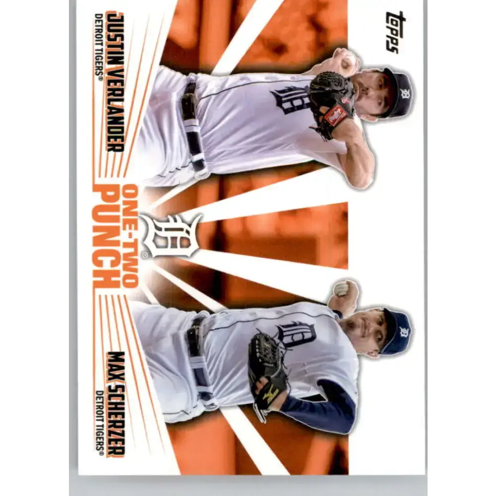 2023 Topps One-Two Punch #12P-17 Justin Verlander/Max Scherzer NM-MT Detroit Tigers Baseball Card - Baseball Card Single