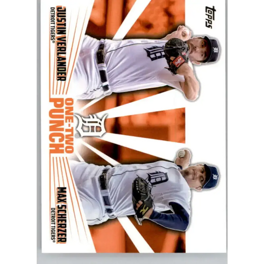 2023 Topps One-Two Punch #12P-17 Justin Verlander/Max Scherzer NM-MT Detroit Tigers Baseball Card - Baseball Card Single
