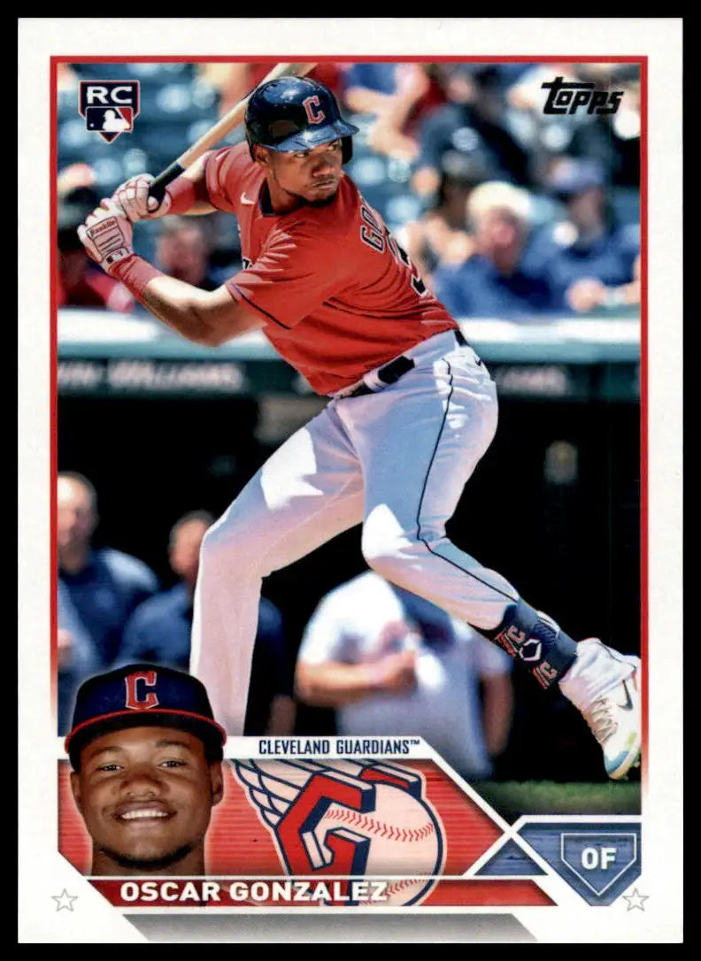 2023 Topps Oscar Gonzalez RC 119 Cleveland Guardians Baseball NM - Baseball Card Single