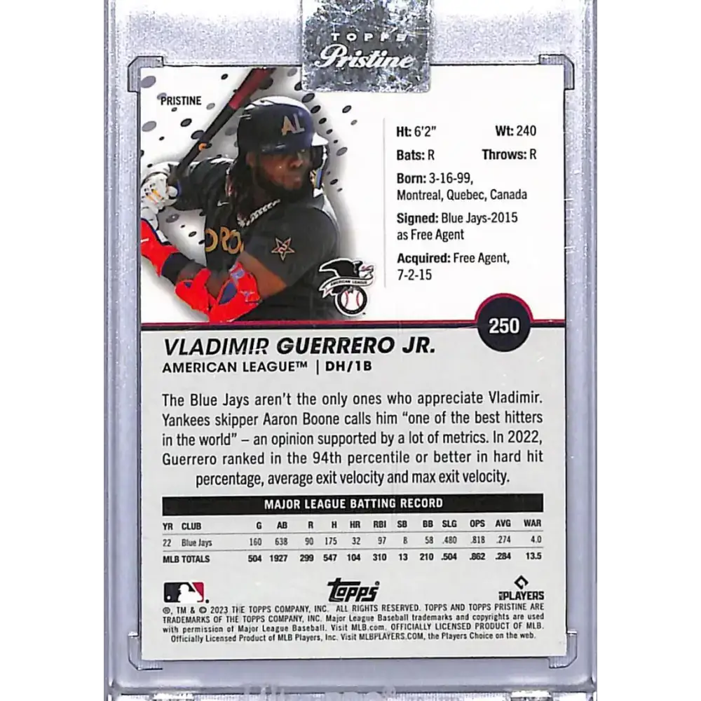 2023 Topps Pristine #250 Vladimir Guerrero Jr. NM-MT Toronto Blue Jays - Baseball Card Single