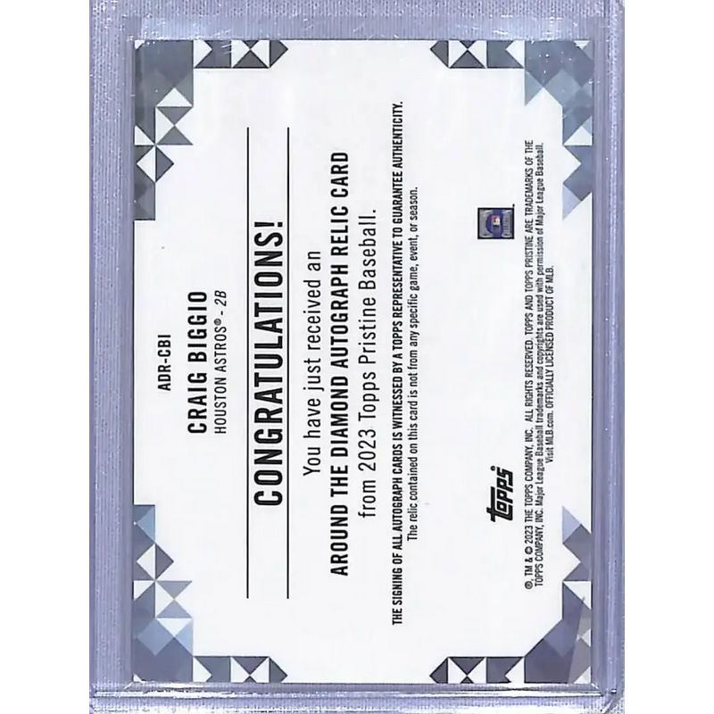 2023 Topps Pristine #ADR-CBI Craig Biggio NM-MT MEM Auto Houston Astros Baseball Card - Baseball Card Single