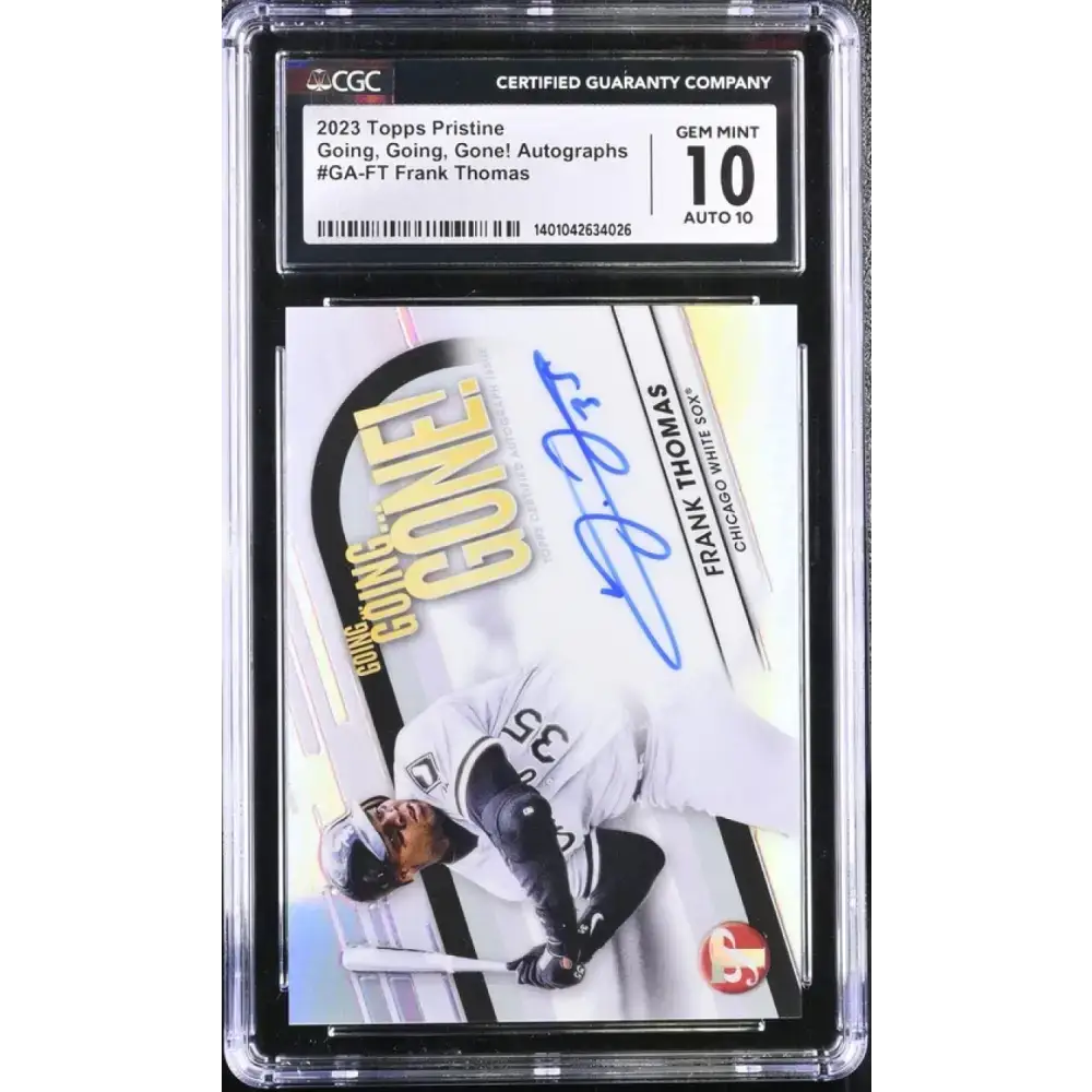 2023 Topps Pristine #GAFT Frank Thomas CGC 10 Gem Auto 43/75 Chicago White Sox Baseball Card - Baseball Card Single
