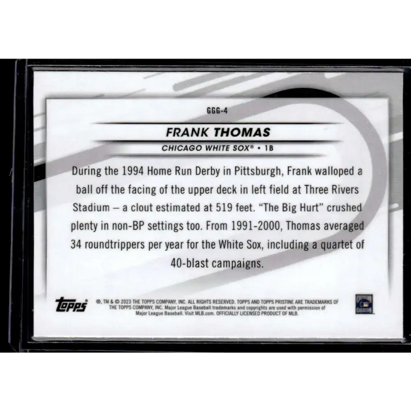 2023 Topps Pristine #GGG-4 Frank Thomas Going Going Gone! NM-MT - Baseball Card Single