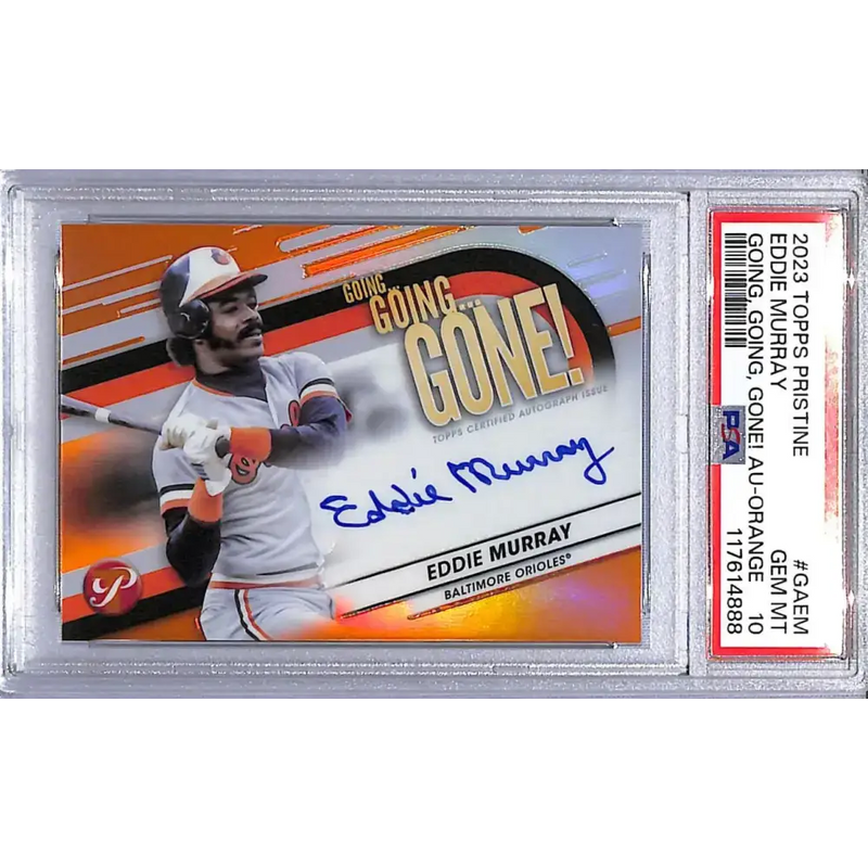 2023 Topps Pristine Going Going Gone! Orange #GA-EM Eddie Murray PSA 10 GEM MINT Auto 15/25 Baltimore Orioles