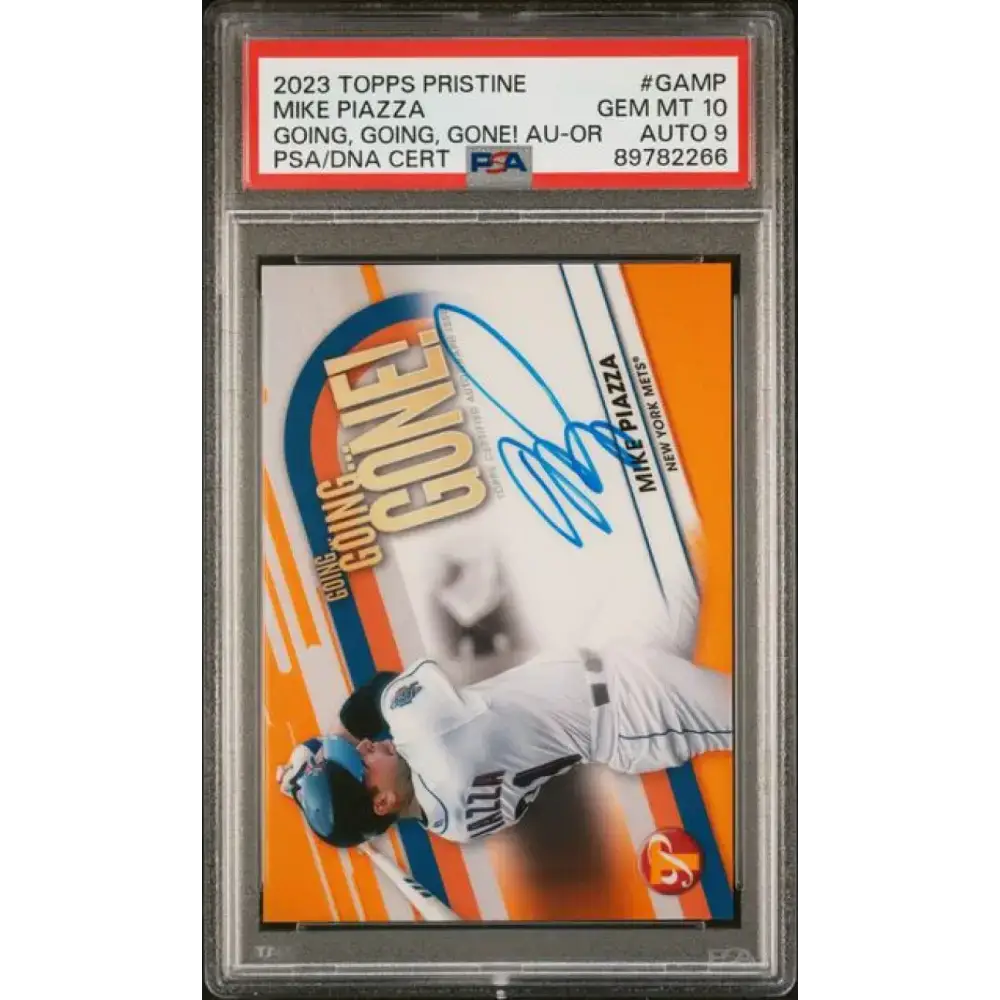 2023 Topps Pristine Orange #GA-MP Mike Piazza PSA 10 GEM MINT Auto 21/25 New York Mets Basebal - Baseball Card Single