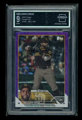 2023 Topps Purple Foil Nelson Cruz #520 462/799 Baseball Arena Club 9 - Baseball Card Single