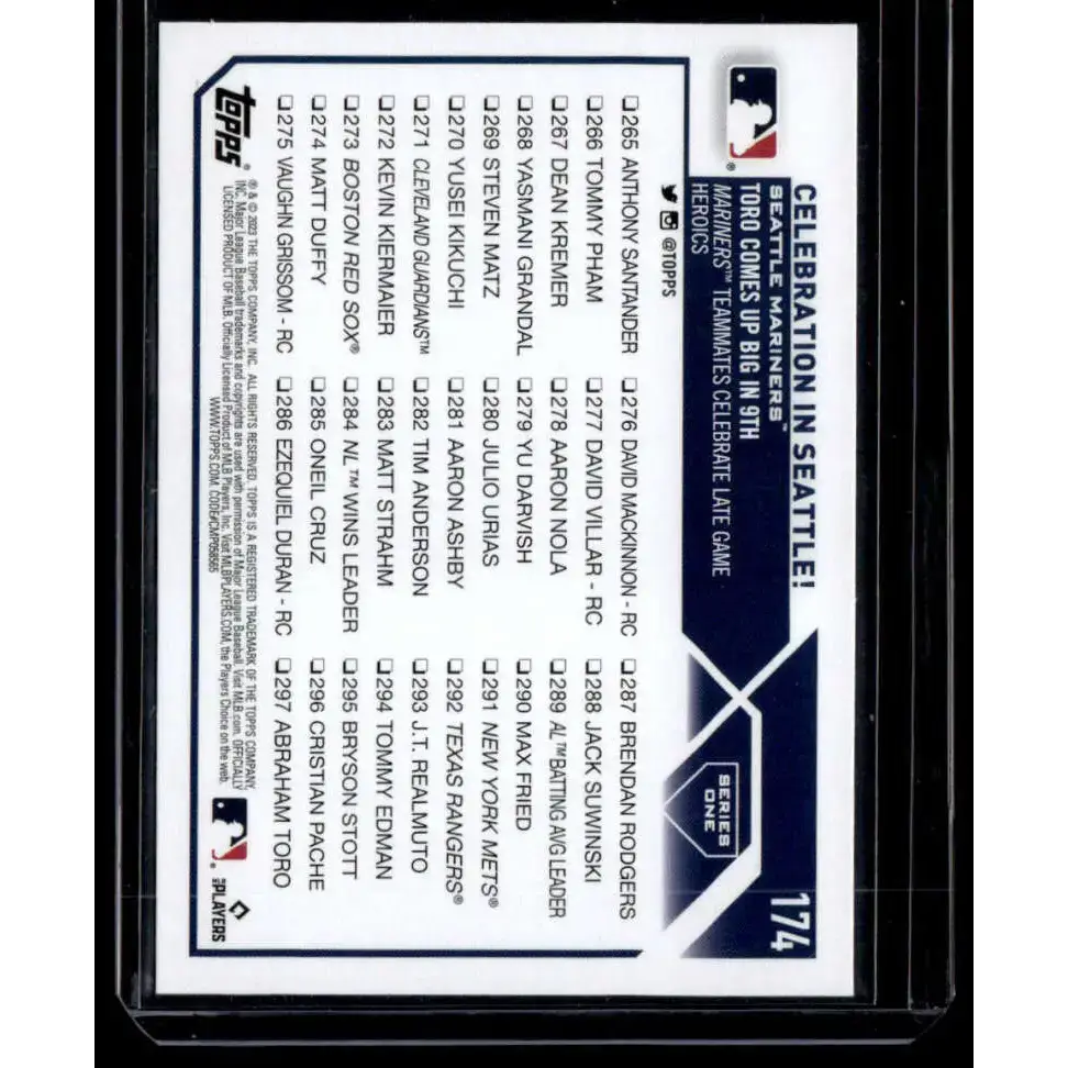 2023 Topps Rainbow Foil #174 Julio Rodriguez NM-MT Seattle Mariners Baseball Card - Baseball Card Single