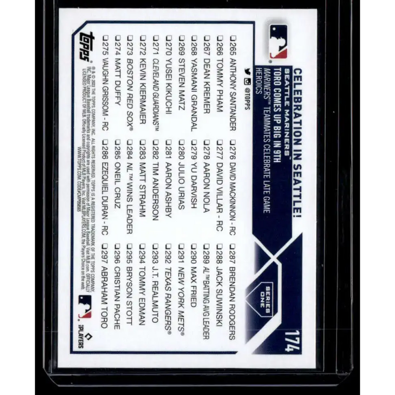 2023 Topps Rainbow Foil #174 Julio Rodriguez NM-MT Seattle Mariners Baseball Card - Baseball Card Single